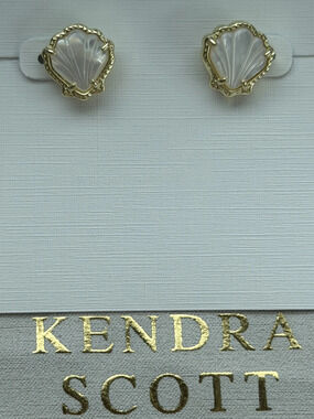 Kendra Scot White Shell Earrings